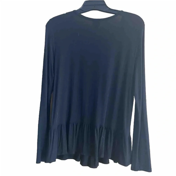 Mossimo Woman's Black Top M Tie front Long sleeve T Shirt Good Condition - Picture 2 of 6